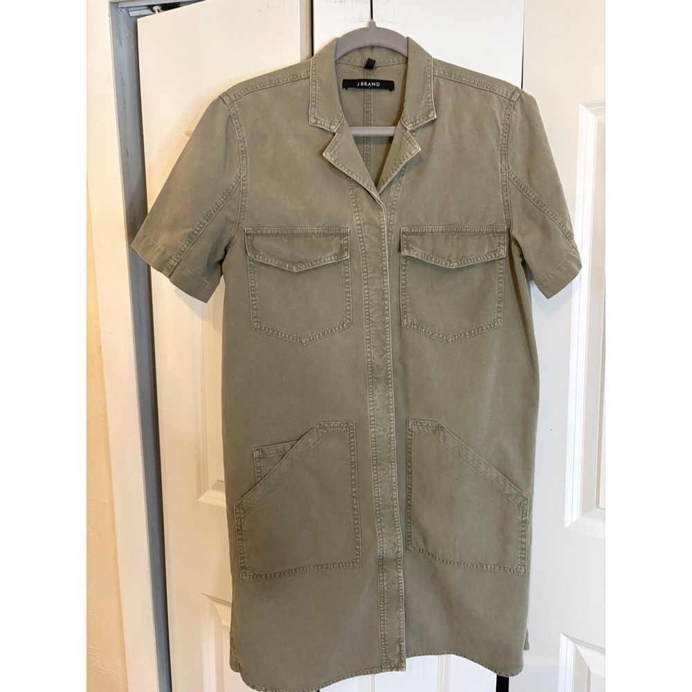 J Brand Kona Olive‎ Drab Utility Shirt Dress – Size M
